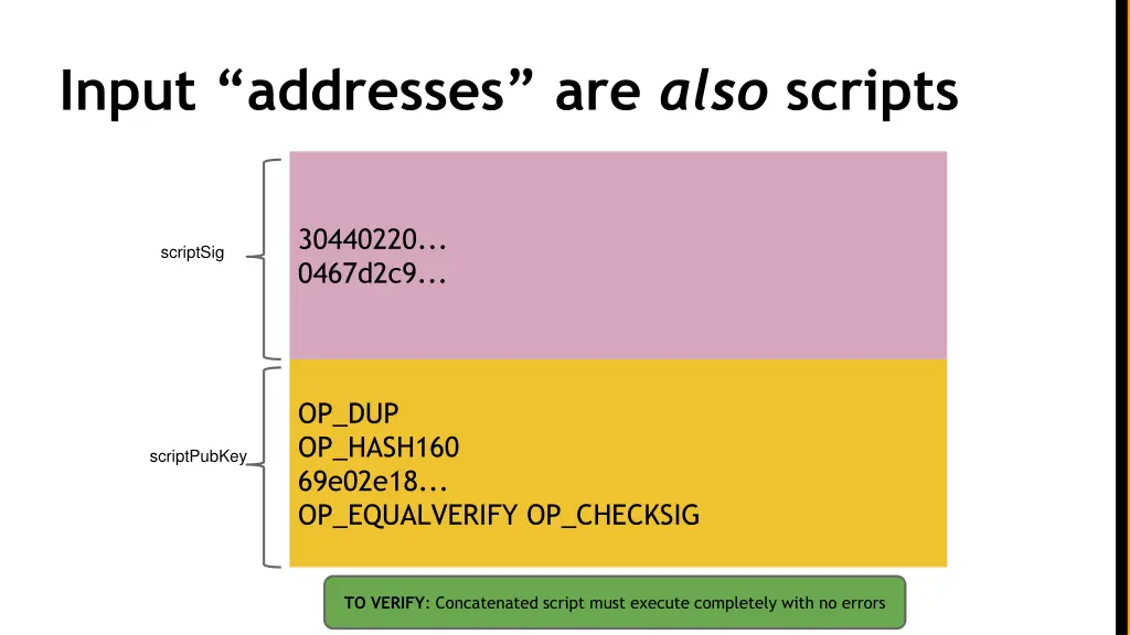 input addresses are also scripts