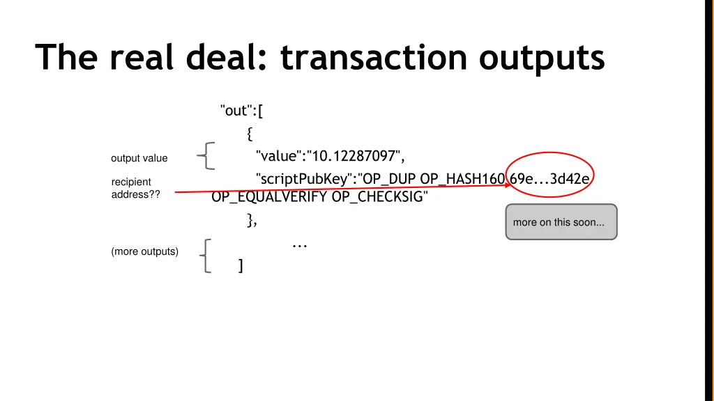 the real deal transaction outputs