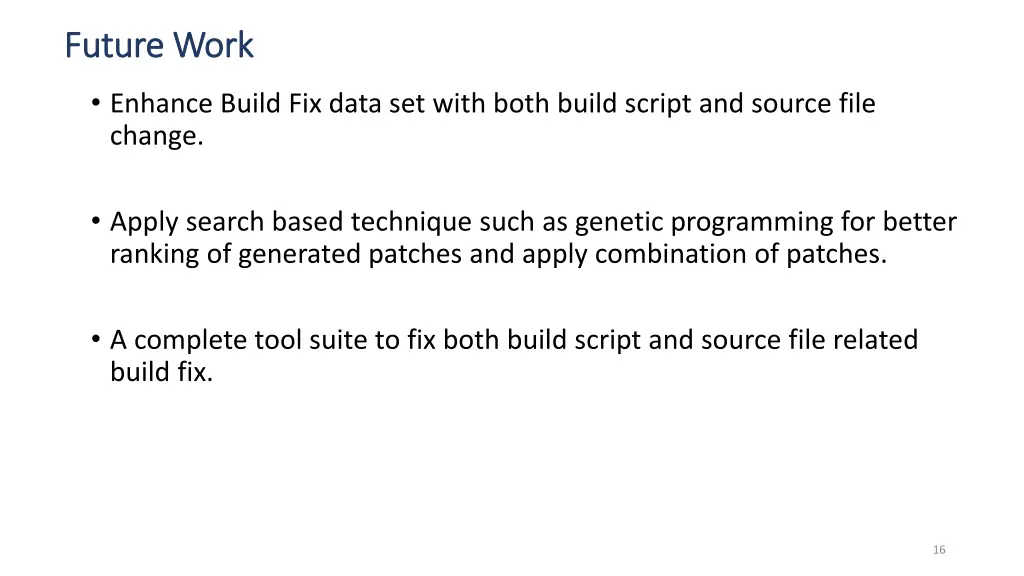 future work future work
