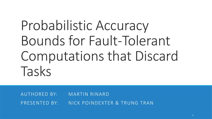 probabilistic accuracy bounds for fault tolerant
