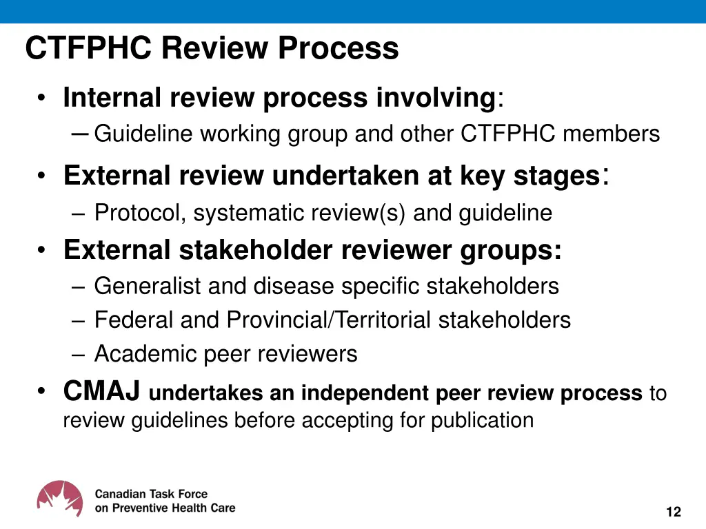 ctfphc review process