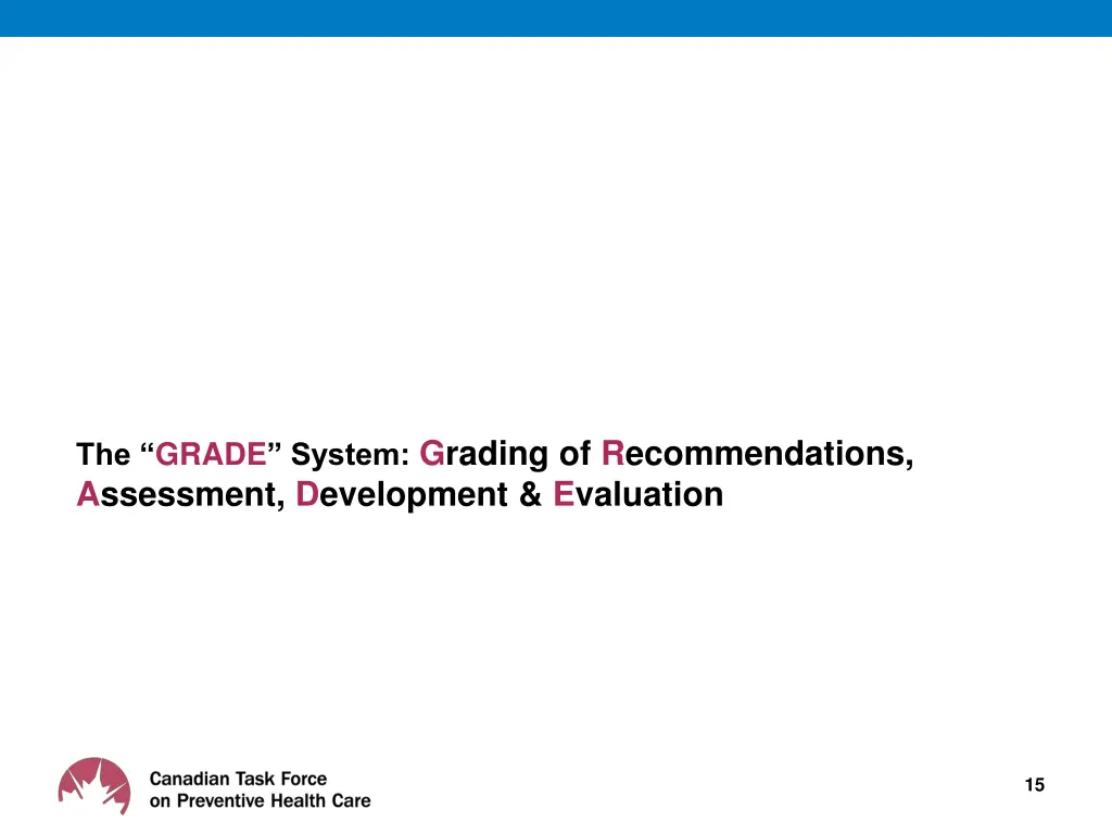 the grade system grading of recommendations