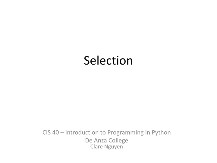 selection