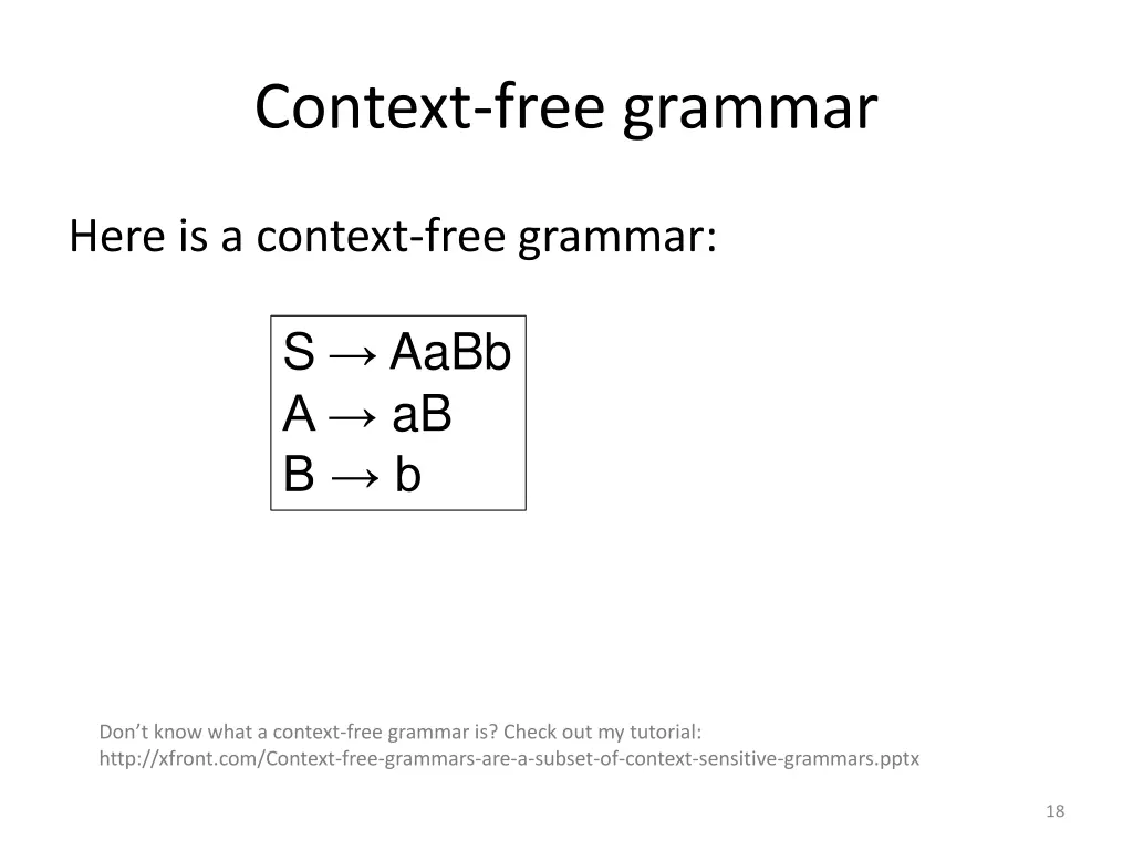 context free grammar