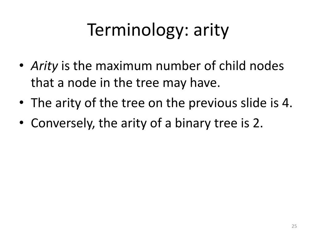 terminology arity