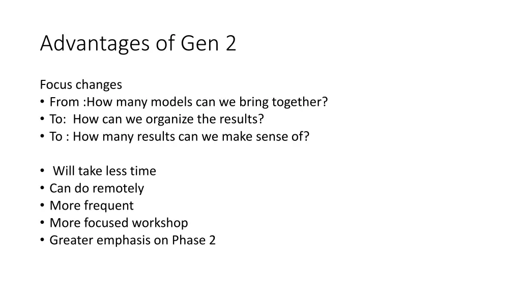 advantages of gen 2 1