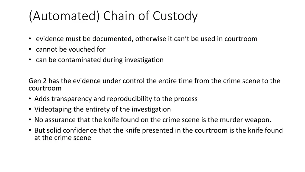 automated chain of custody