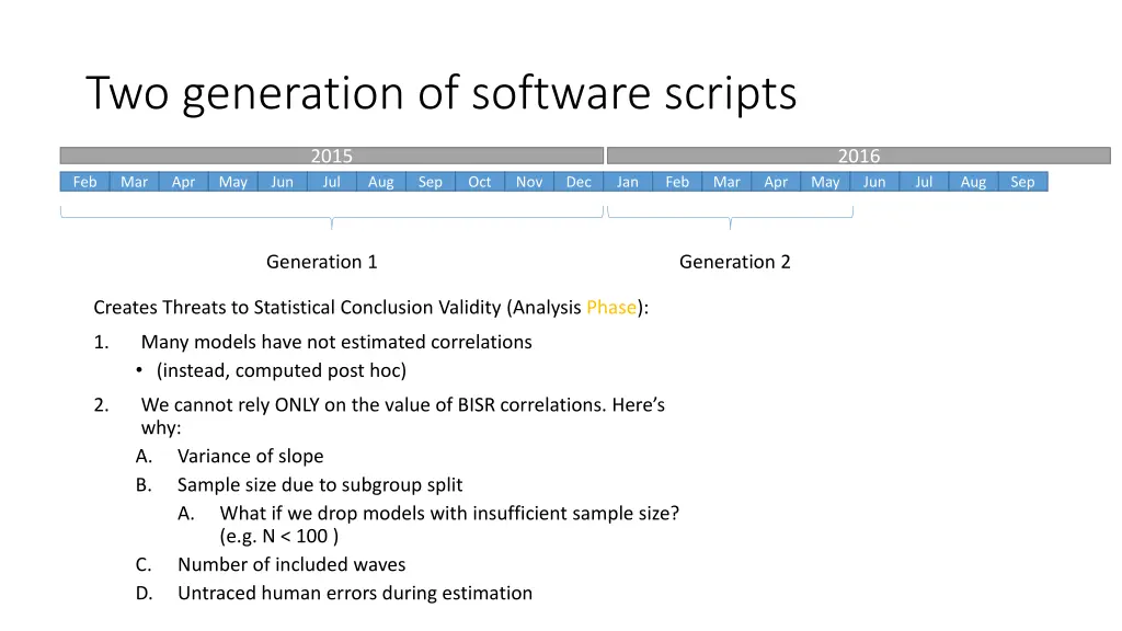 two generation of software scripts 2