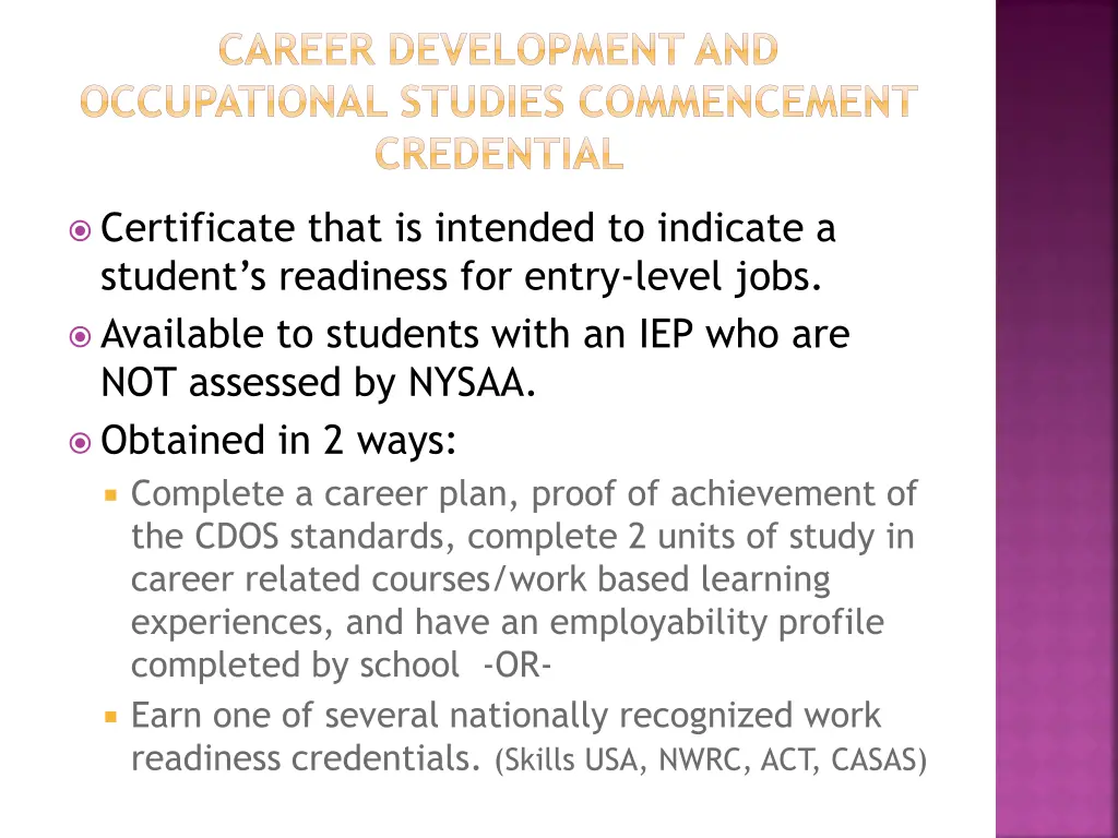 career development and occupational studies