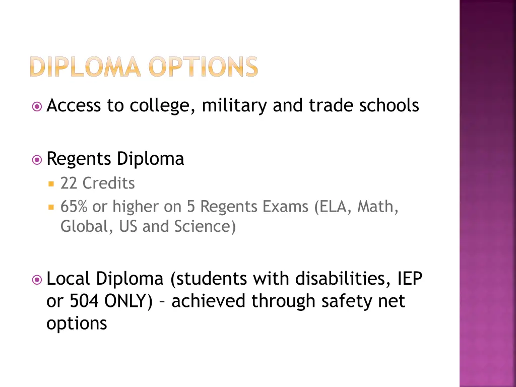 diploma options