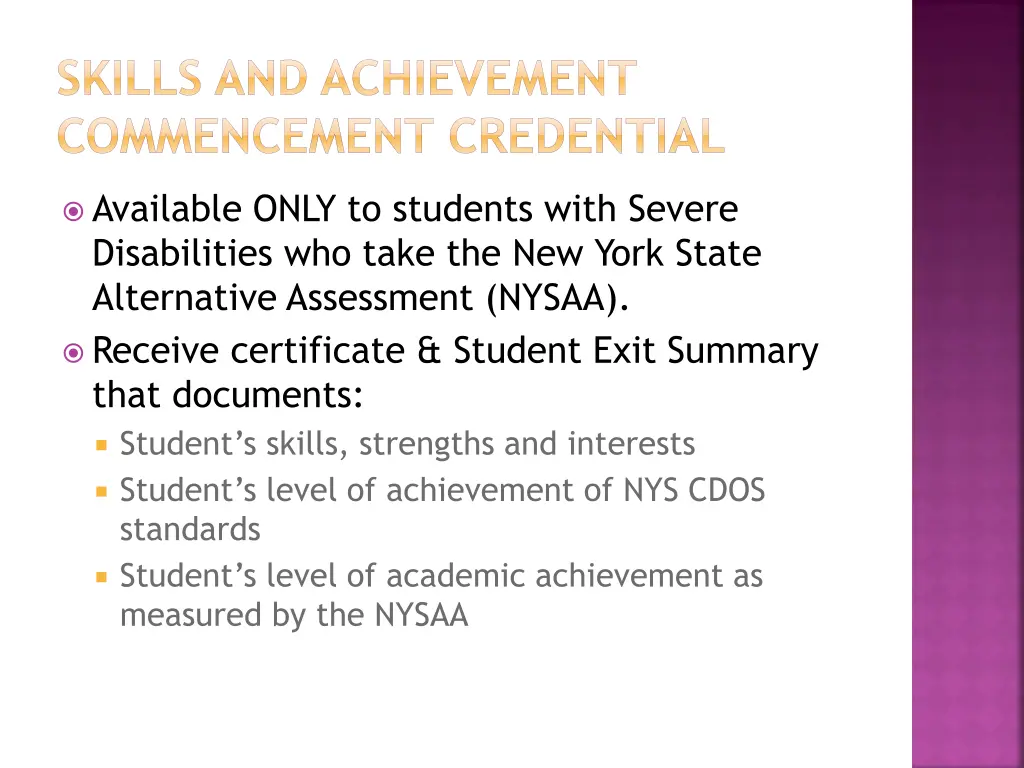 skills and achievement commencement credential