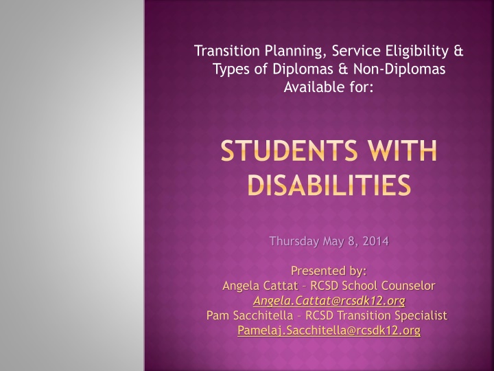 transition planning service eligibility types