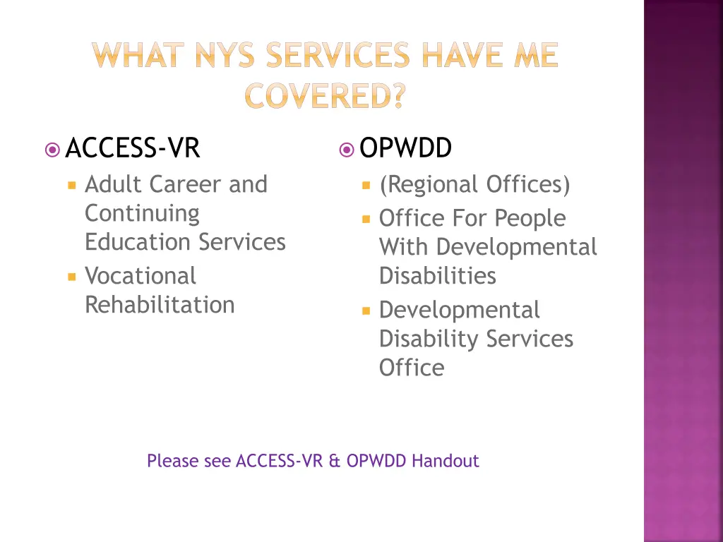 what nys services have me covered