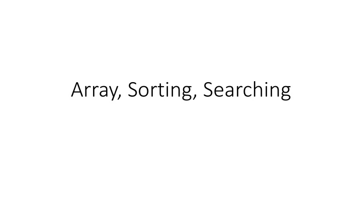 array sorting searching