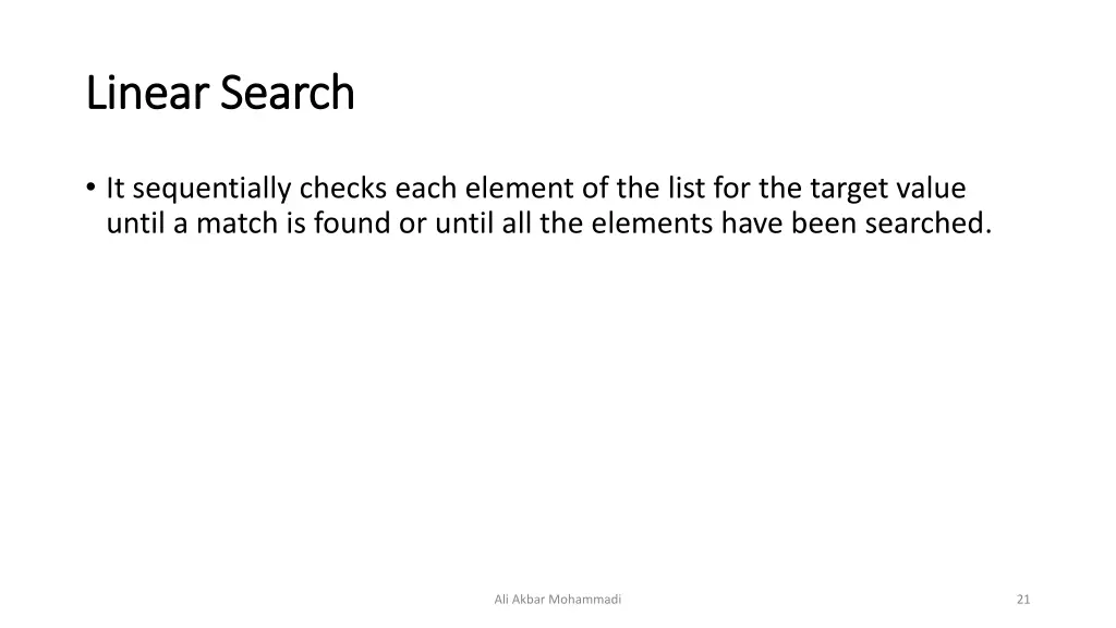 linear search linear search