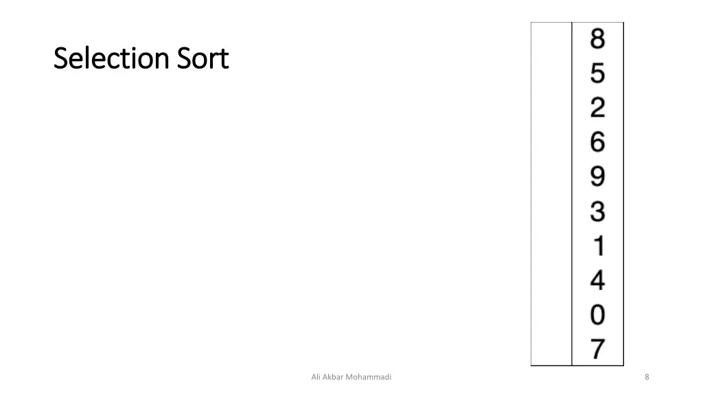selection sort selection sort 1