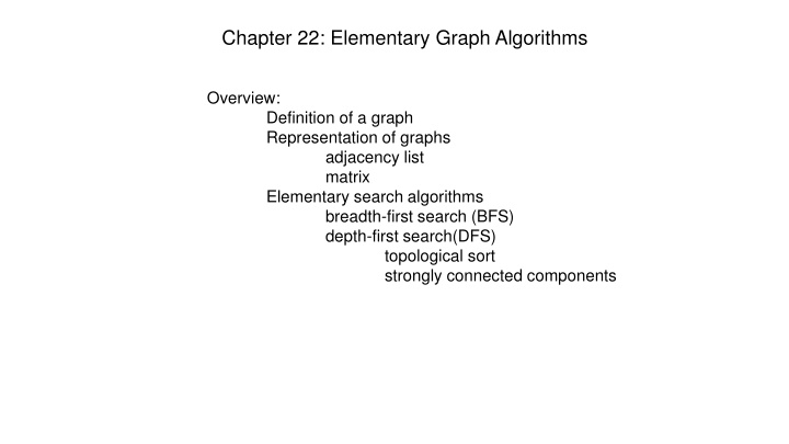 chapter 22 elementary graph algorithms