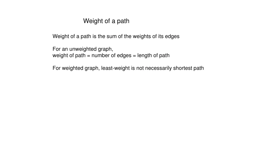 weight of a path