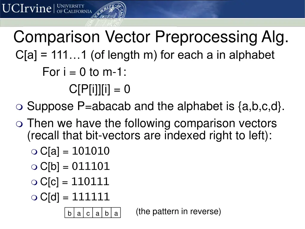 comparison vector preprocessing