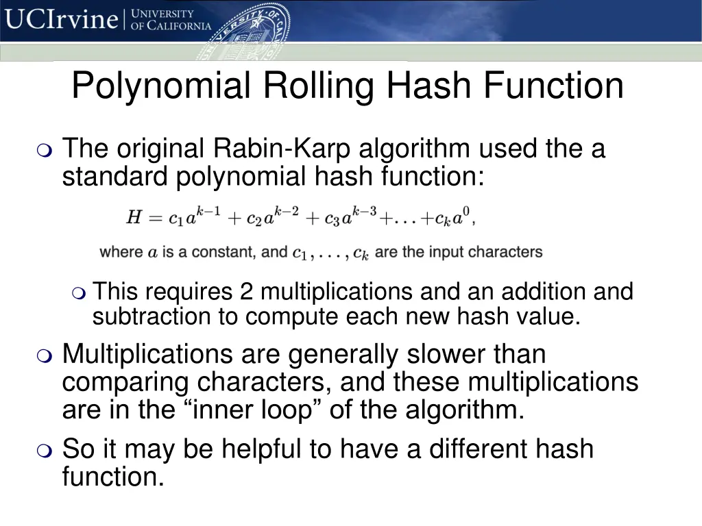 polynomial rolling hash function