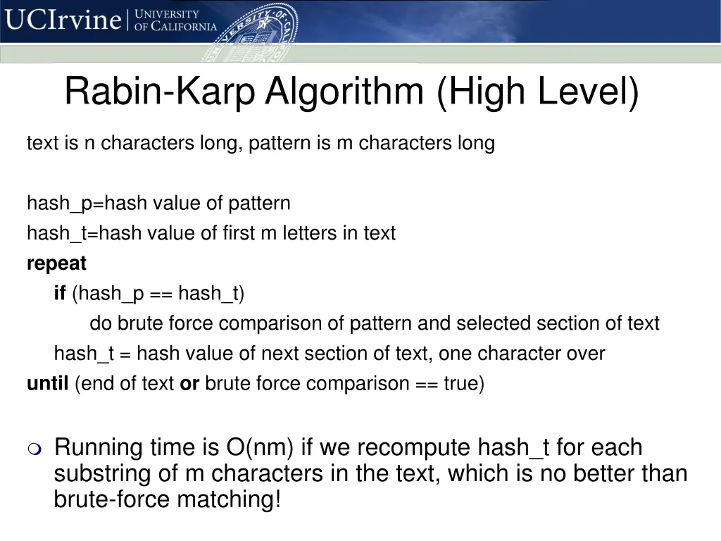 rabin karp algorithm high level