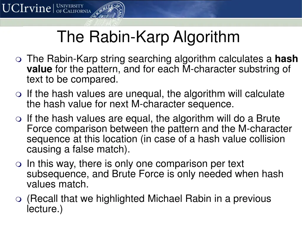 the rabin karp algorithm