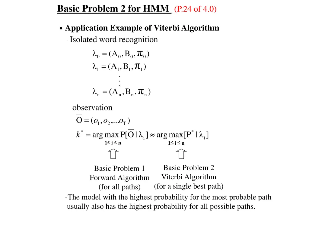 basic problem 2 for hmm p 24 of 4 0