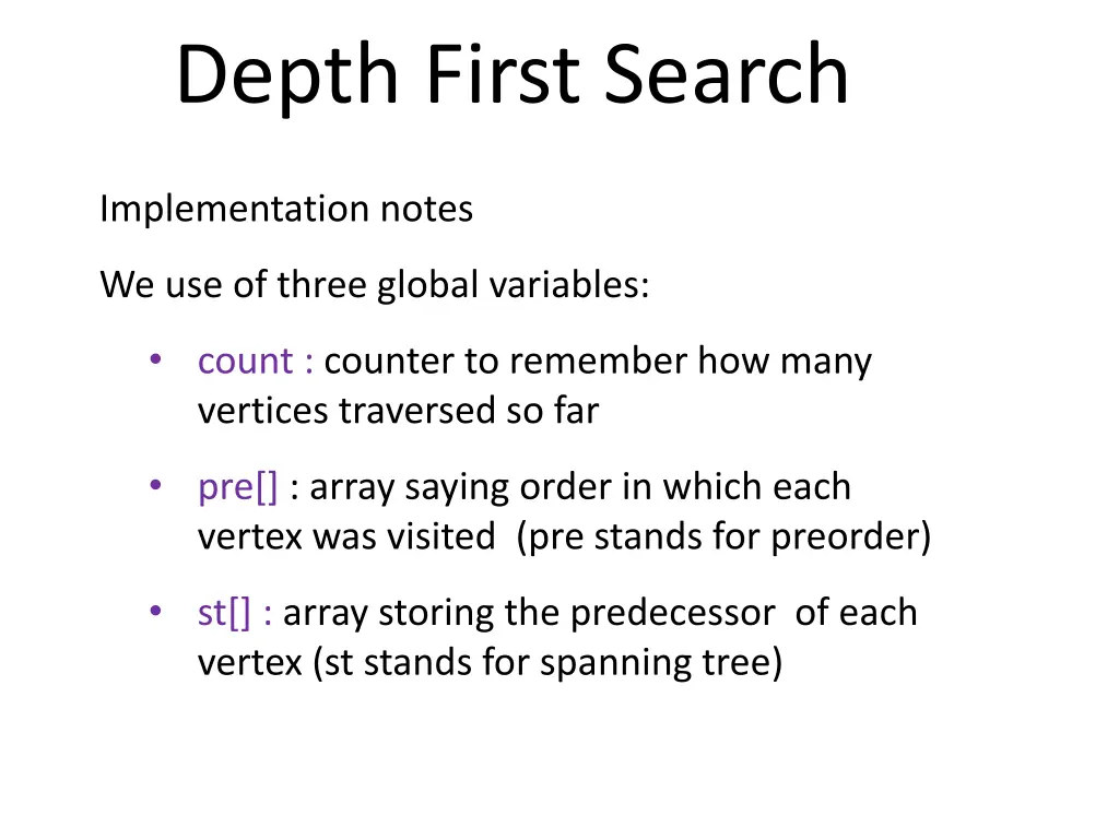 depth first search 1