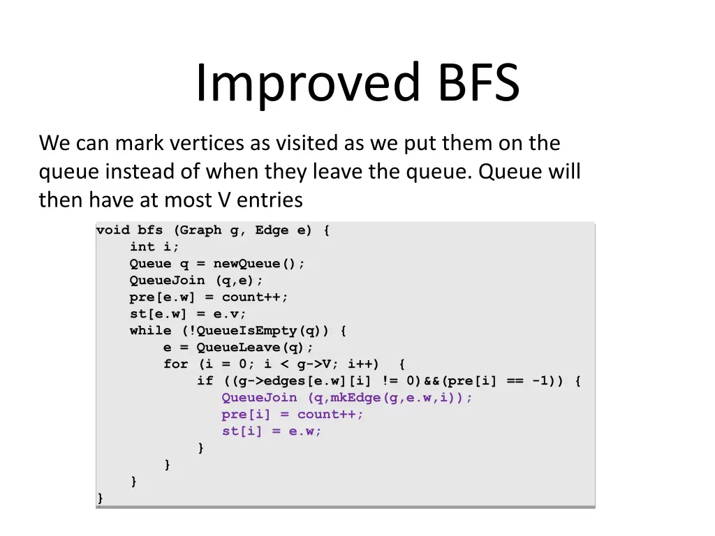 improved bfs