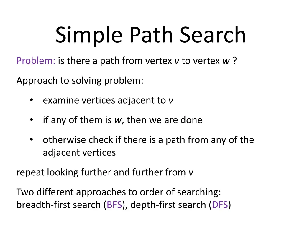 simple path search