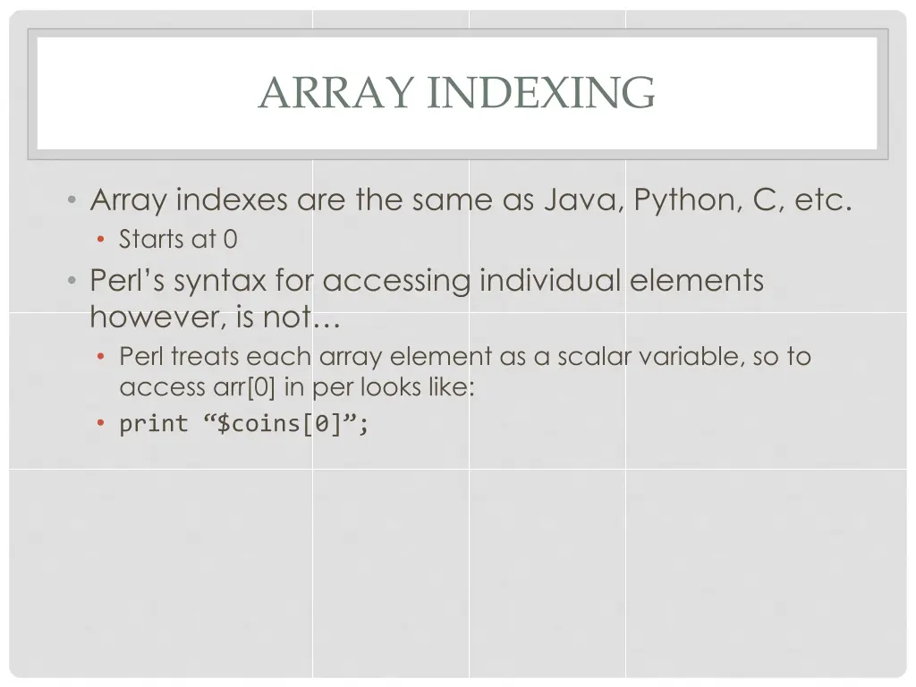 array indexing