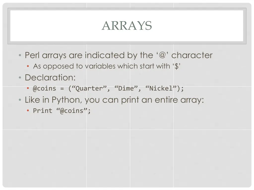 arrays
