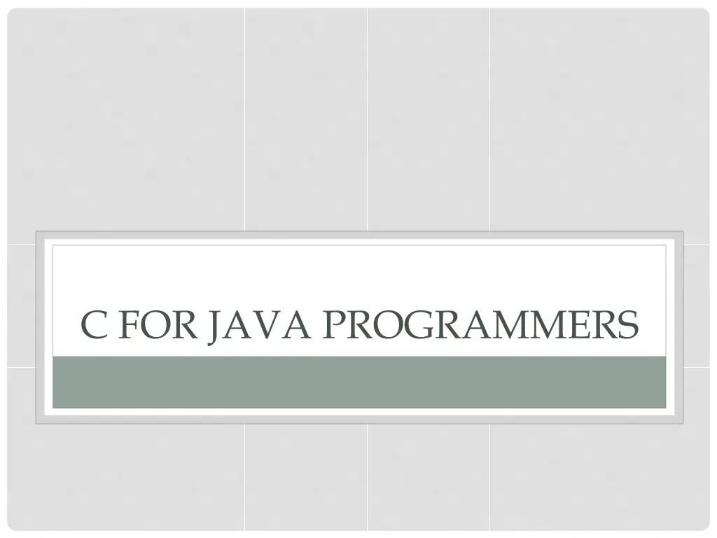 c for java programmers