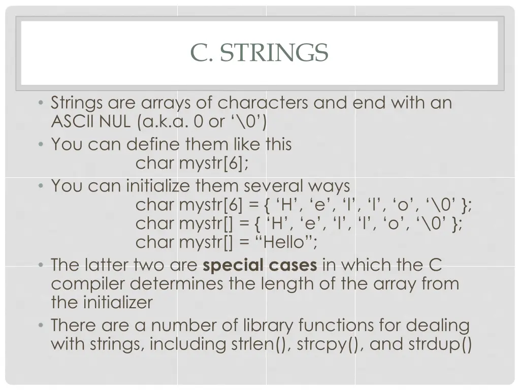 c strings