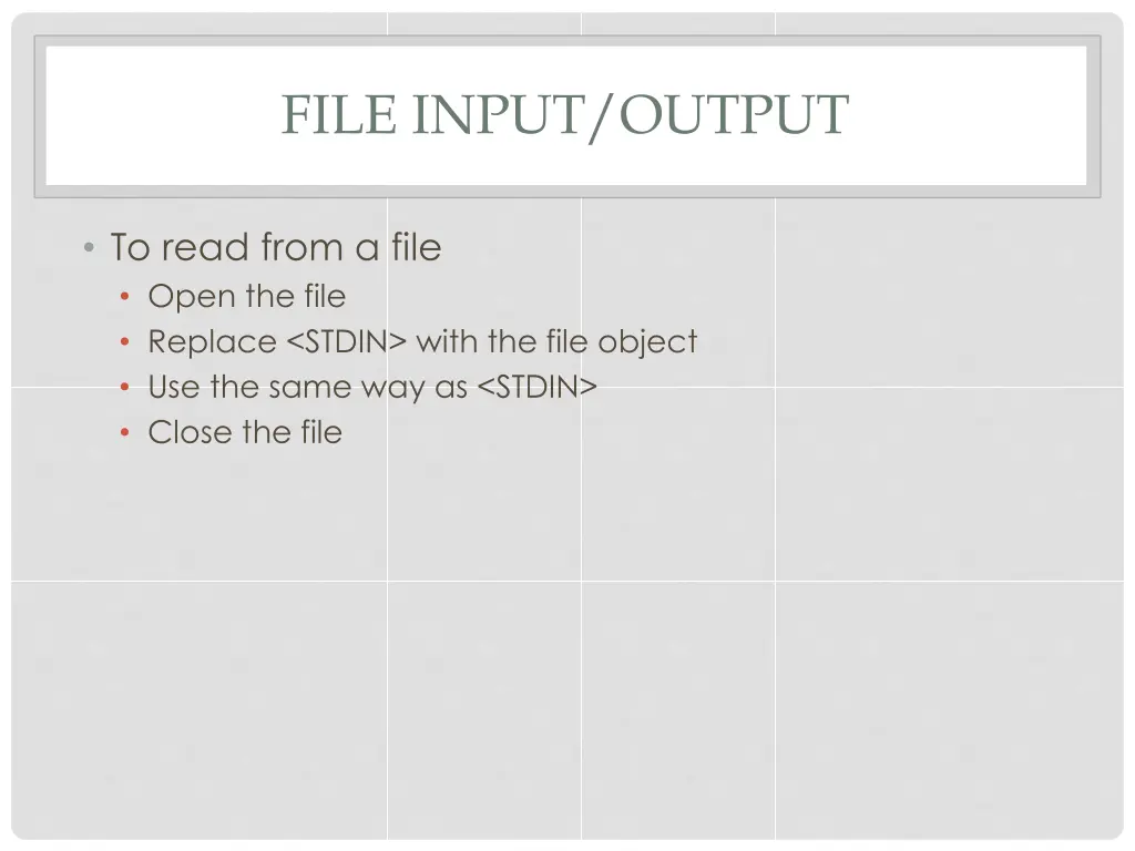 file input output