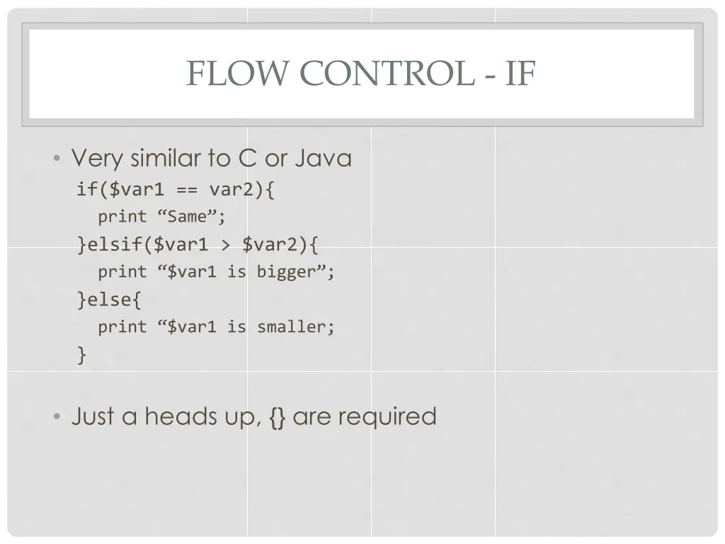 flow control if