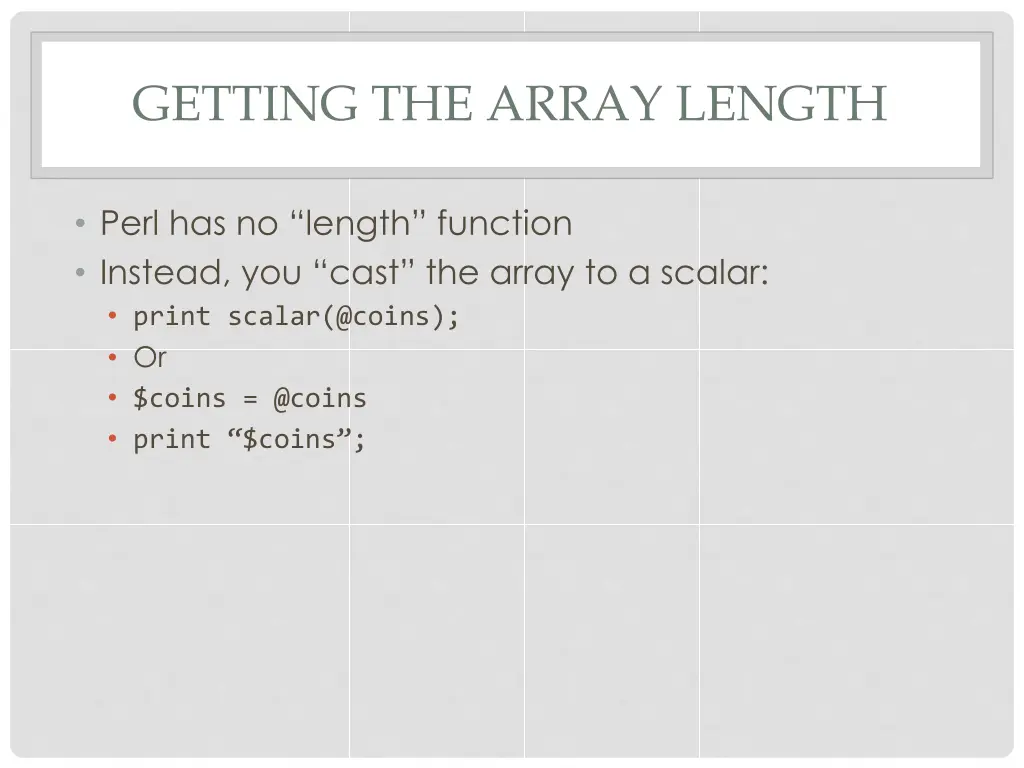 getting the array length