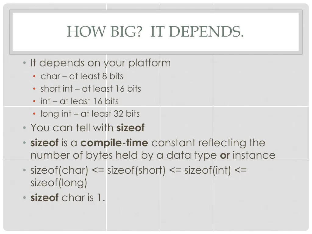 how big it depends