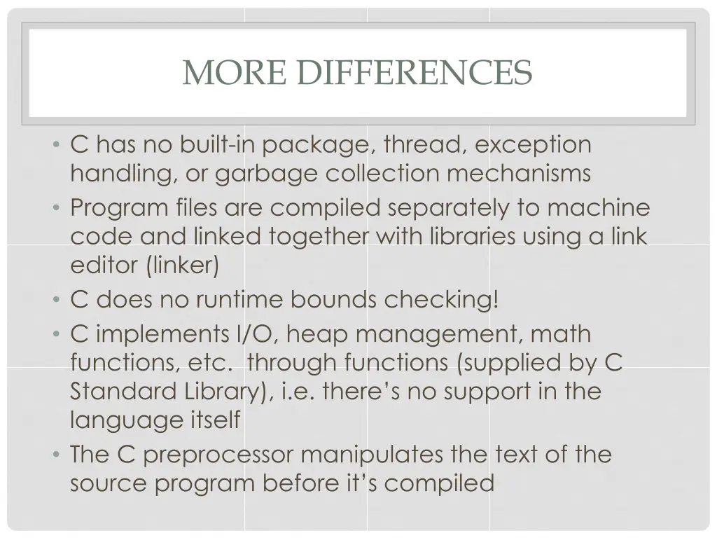 more differences