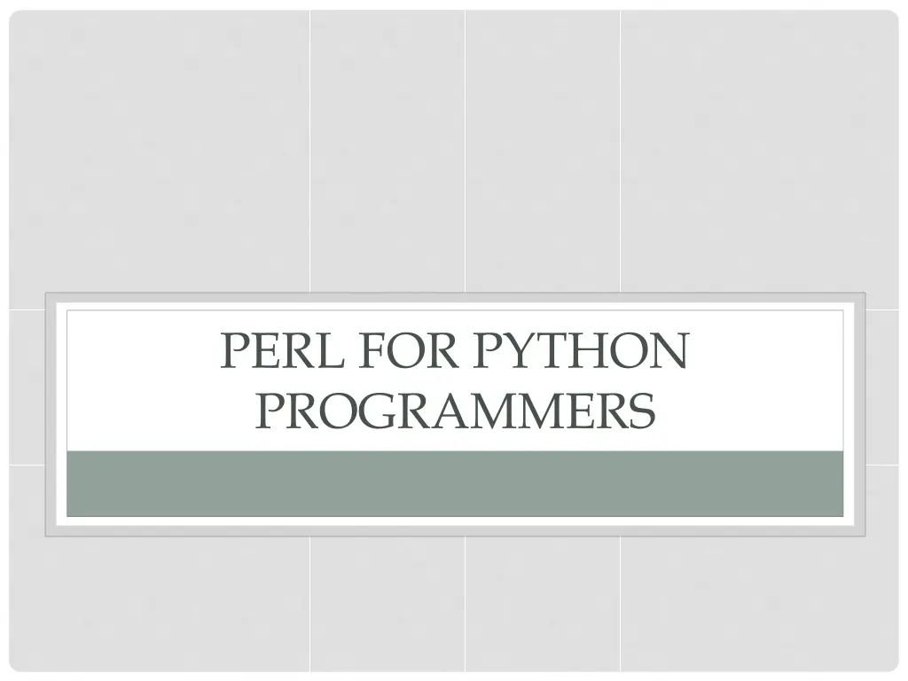 perl for python programmers