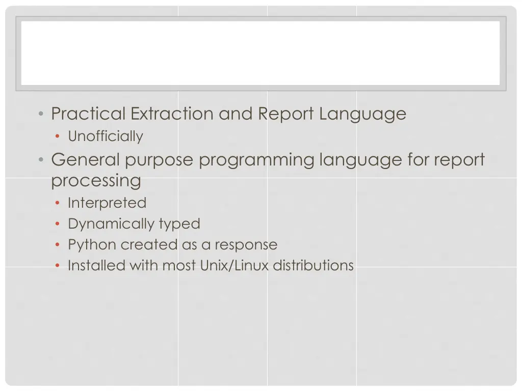 practical extraction and report language
