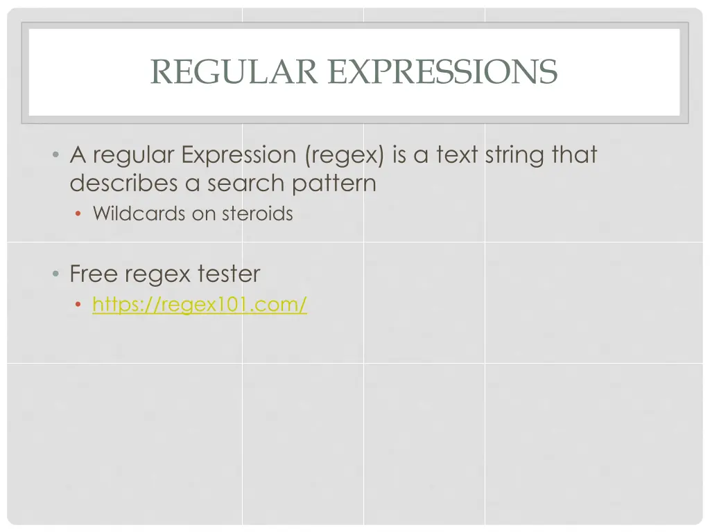 regular expressions