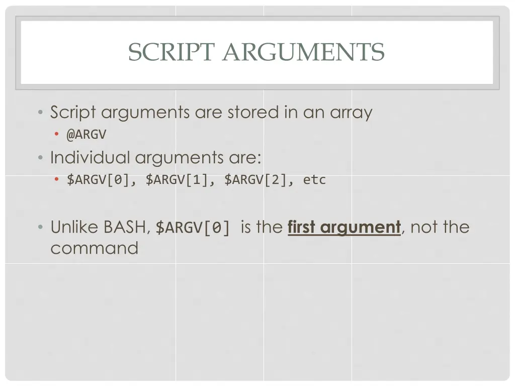 script arguments