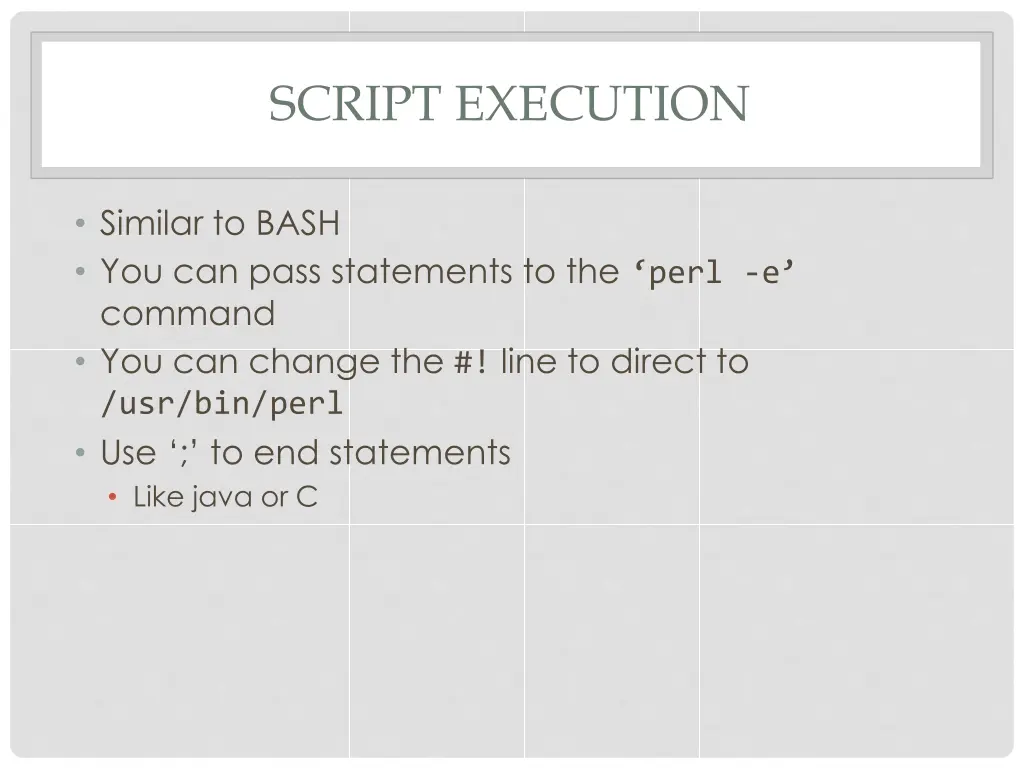 script execution