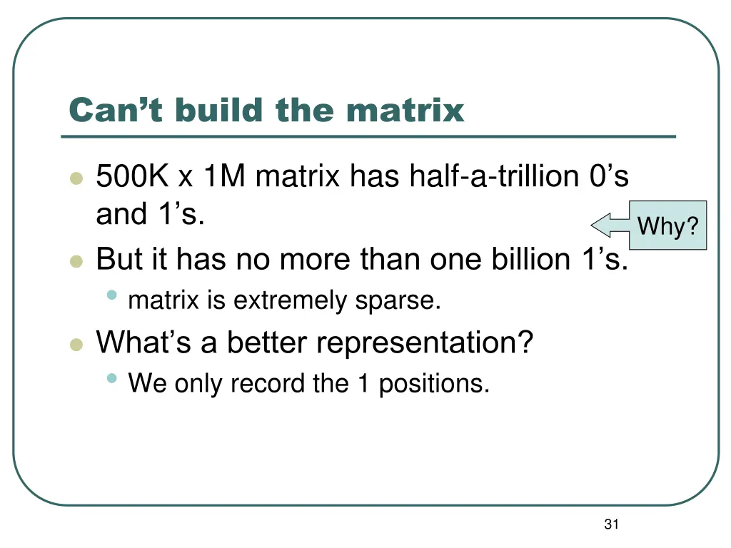 can t build the matrix