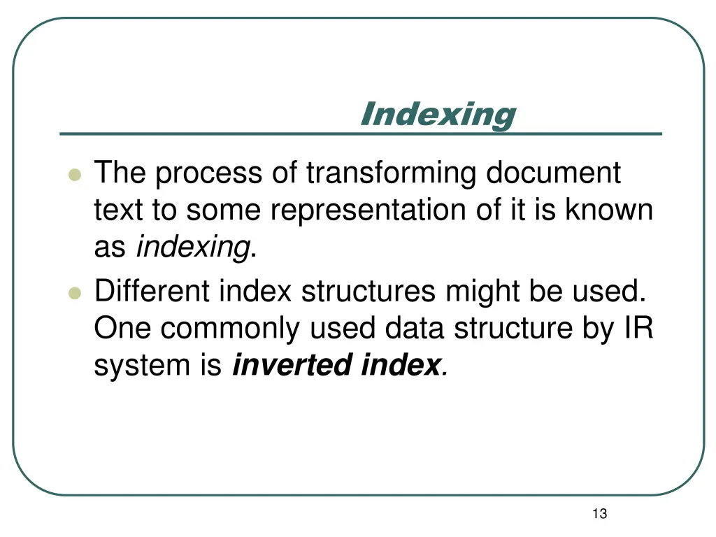 indexing