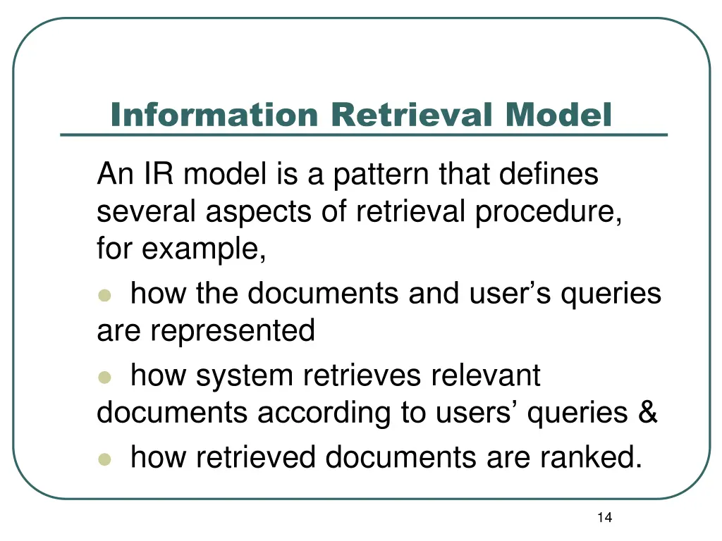 information retrieval model