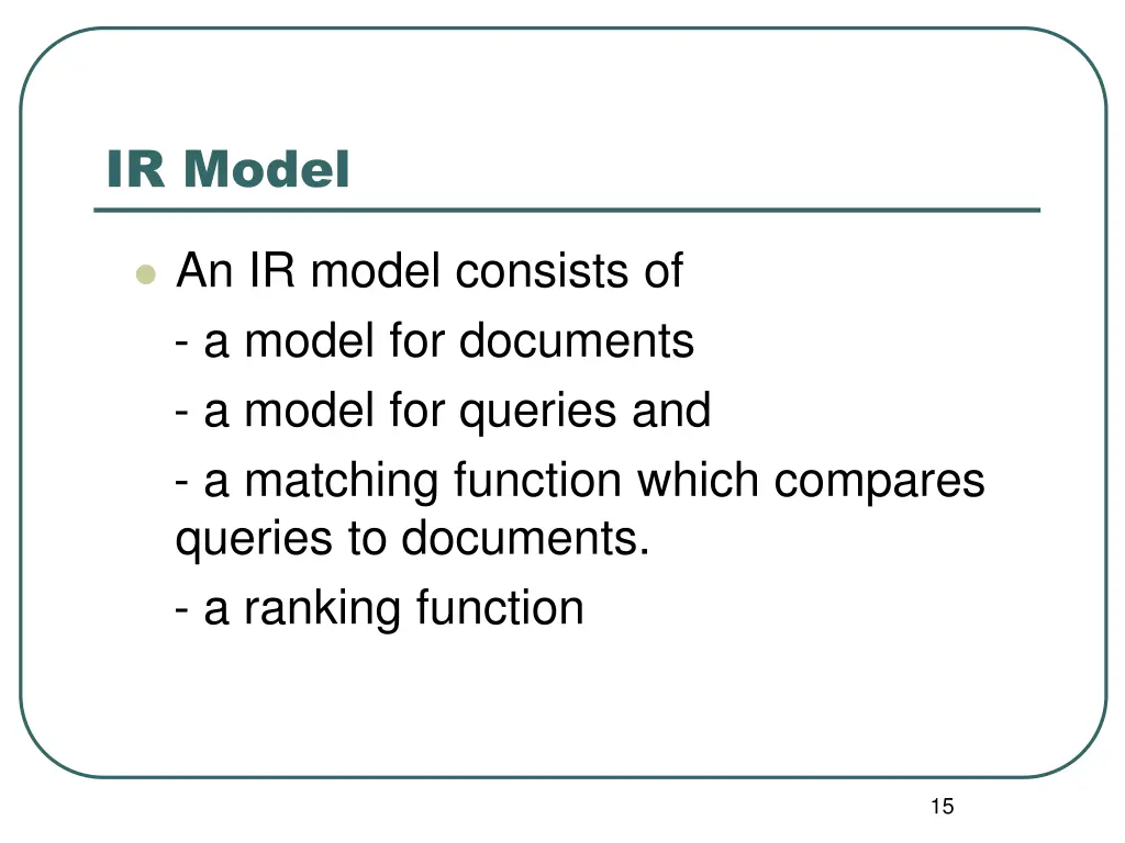 ir model