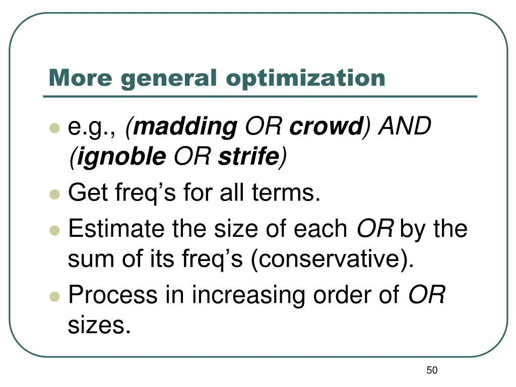more general optimization