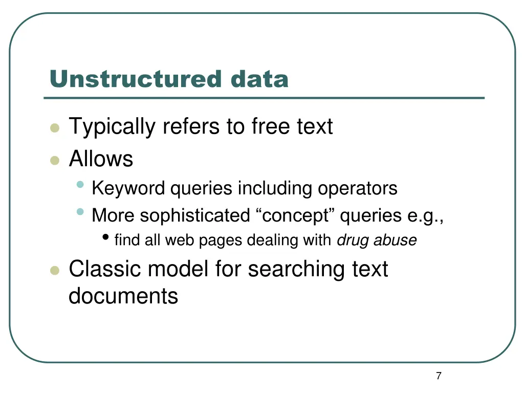 unstructured data